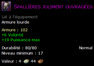 Spallières joliment ouvragées