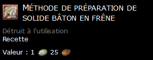 Méthode de préparation de solide bâton en frêne