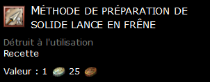 Méthode de préparation de solide lance en frêne