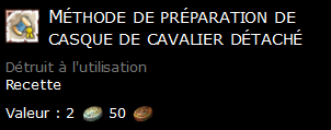 Méthode de préparation de casque de cavalier détaché