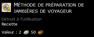 Méthode de préparation de jambières de voyageur