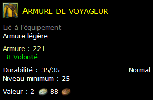 Armure de voyageur