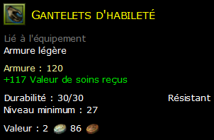 Gantelets d'habileté