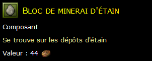 Bloc de minerai d'étain