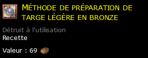 Méthode de préparation de targe légère en bronze