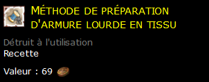 Méthode de préparation d'armure lourde en tissu