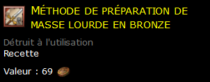 Méthode de préparation de masse lourde en bronze