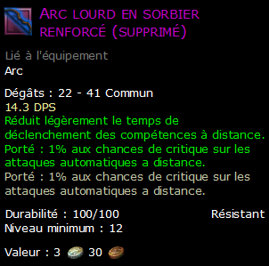 Arc lourd en sorbier renforcé (supprimé)