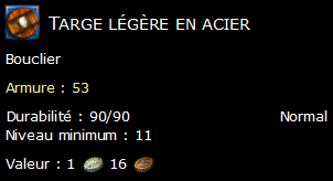 Targe légère en acier