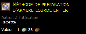 Méthode de préparation d'armure lourde en fer