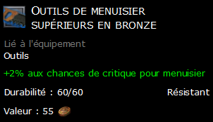 Outils de menuisier supérieurs en bronze