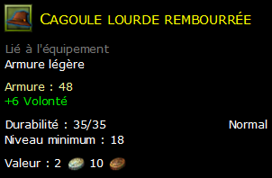 Cagoule lourde rembourrée