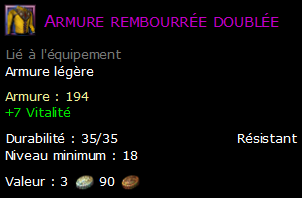 Armure rembourrée doublée