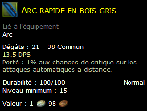 Arc rapide en bois gris