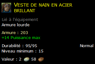 Veste de nain en acier brillant