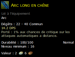 Arc long en chêne