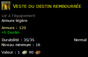 Veste du destin rembourrée