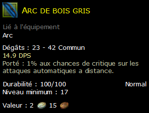 Arc de bois gris