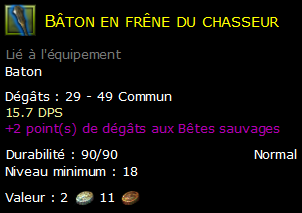 Bâton en frêne du chasseur