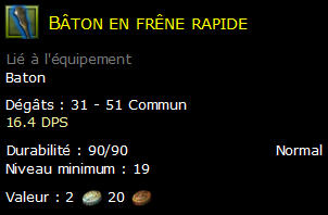 Bâton en frêne rapide