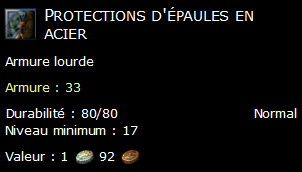 Protections d'épaules en acier