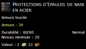 Protections d'épaules de nain en acier