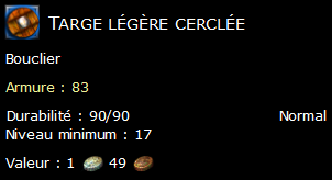 Targe légère cerclée