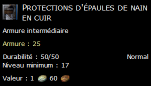 Protections d'épaules de nain en cuir