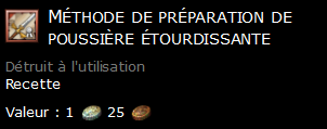 Méthode de préparation de poussière étourdissante