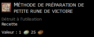 Méthode de préparation de petite rune de victoire