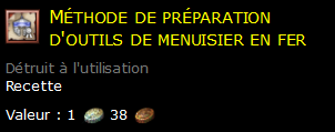 Méthode de préparation d'outils de menuisier en fer