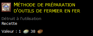 Méthode de préparation d'outils de fermier en fer