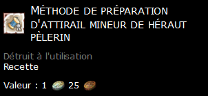 Méthode de préparation d'attirail mineur de héraut pèlerin