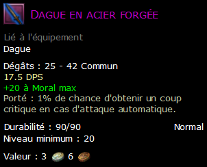 Dague en acier forgée