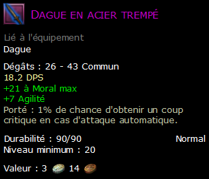 Dague en acier trempé