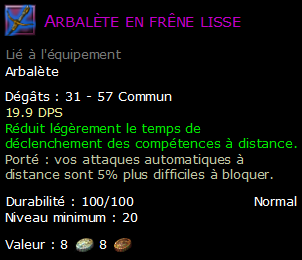 Arbalète en frêne lisse