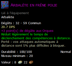 Arbalète en frêne polie