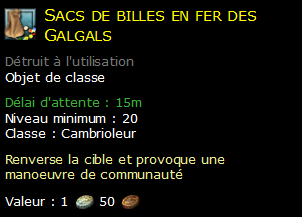 Sacs de billes en fer des Galgals