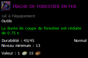 Hache de forestier en fer