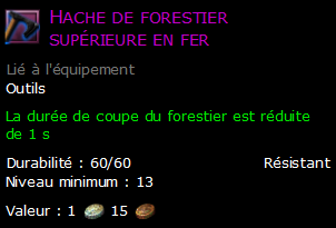 Hache de forestier supérieure en fer