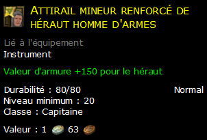 Attirail mineur renforcé de héraut homme d'armes