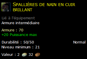 Spallières de nain en cuir brillant