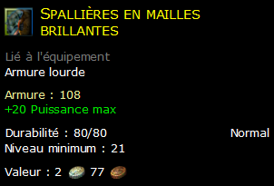 Spallières en mailles brillantes