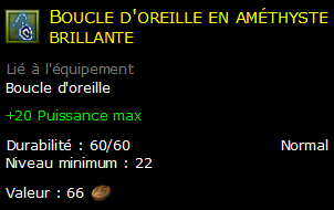 Boucle d'oreille en améthyste brillante