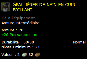 Spallières de nain en cuir brillant