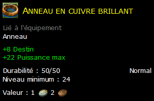 Anneau en cuivre brillant