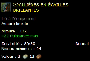 Spallières en écailles brillantes