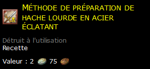 Méthode de préparation de hache lourde en acier éclatant