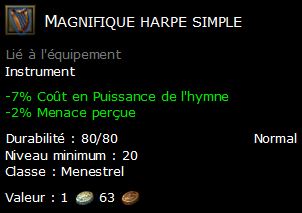 Magnifique harpe simple