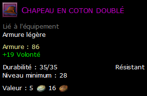 Chapeau en coton doublé